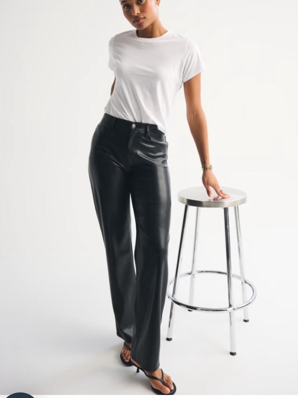 Abercrombie & Fitch vegan leather pants Curve Love high rise 90's leather pants